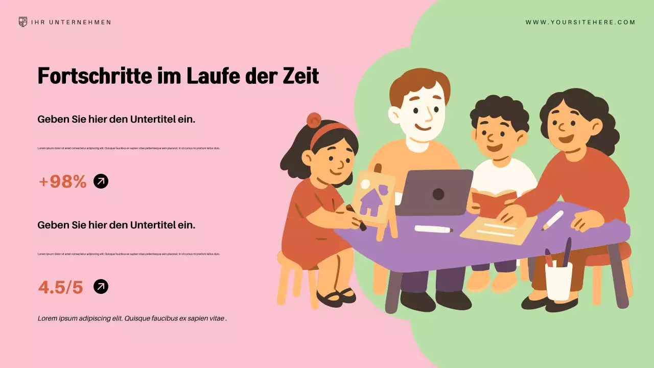 Rosa Moderne Bildungsankündigung Präsentation