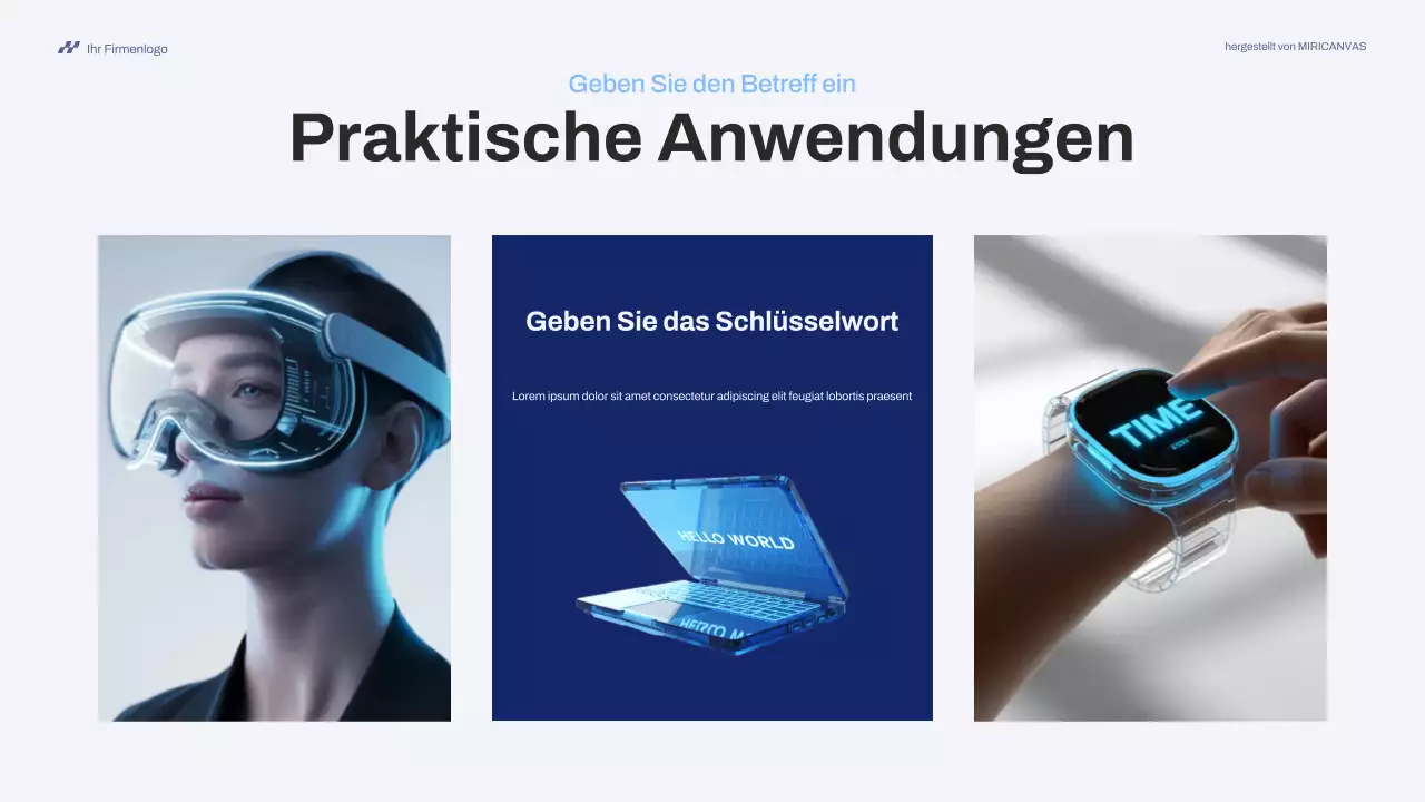 Blaue moderne Technologie Pitch Präsentation