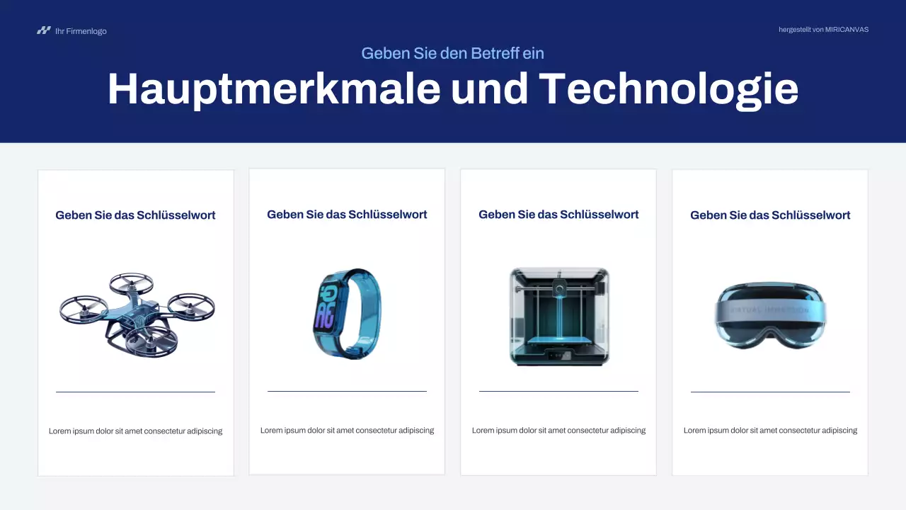 Blaue moderne Technologie Pitch Präsentation