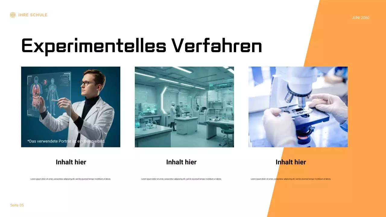 Schwarz-orangefarbener geometrischer Wissenschaftsexperimentbericht Präsentation