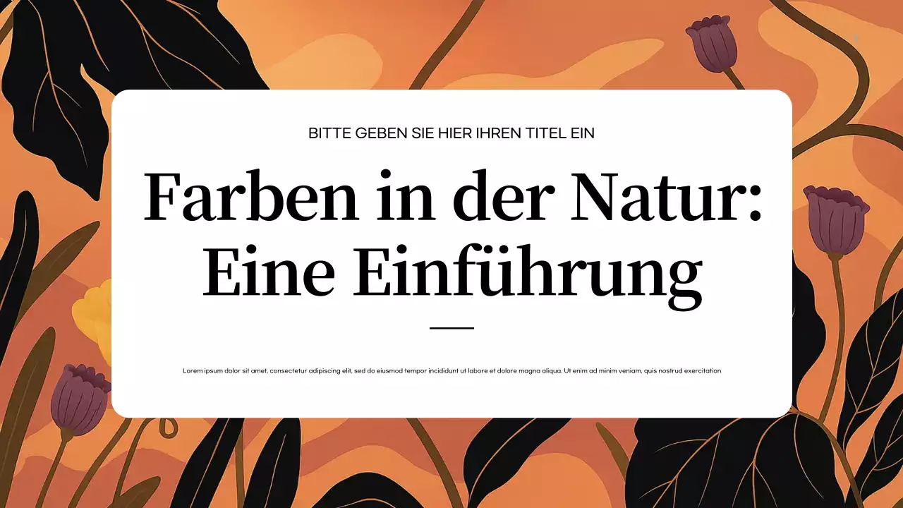 Orange Abstrakte Natur Einführung Präsentation