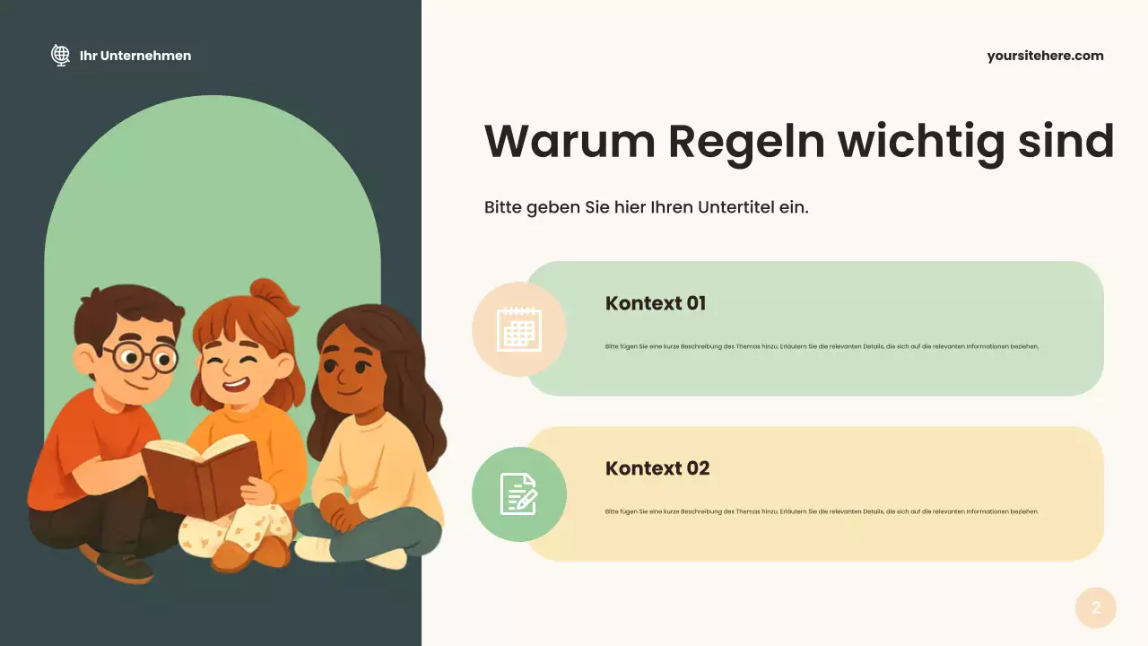 Beige freundliche Klassenzimmer-Ankündigung Präsentation