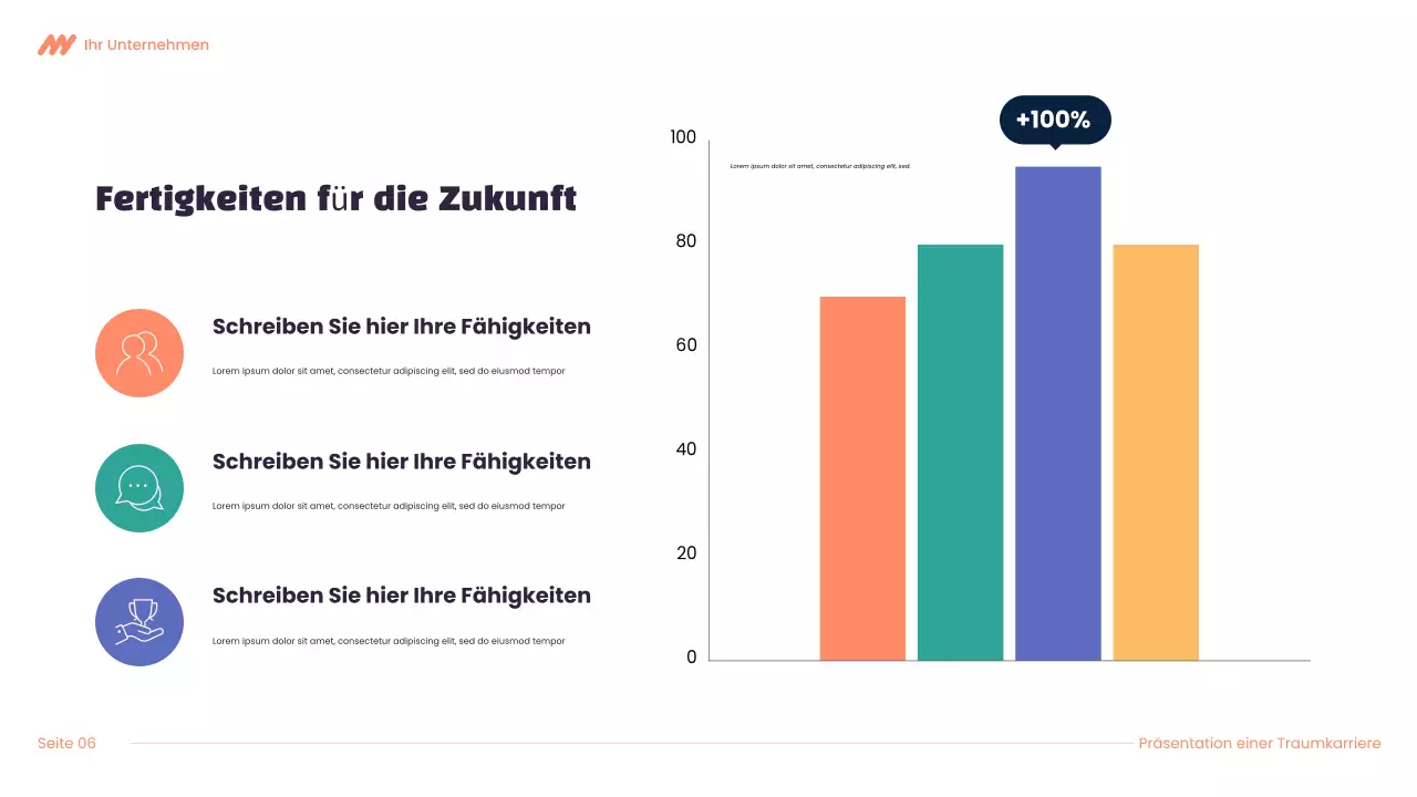 Lila und orangefarbene Karrierepräsentation von Modern Dream