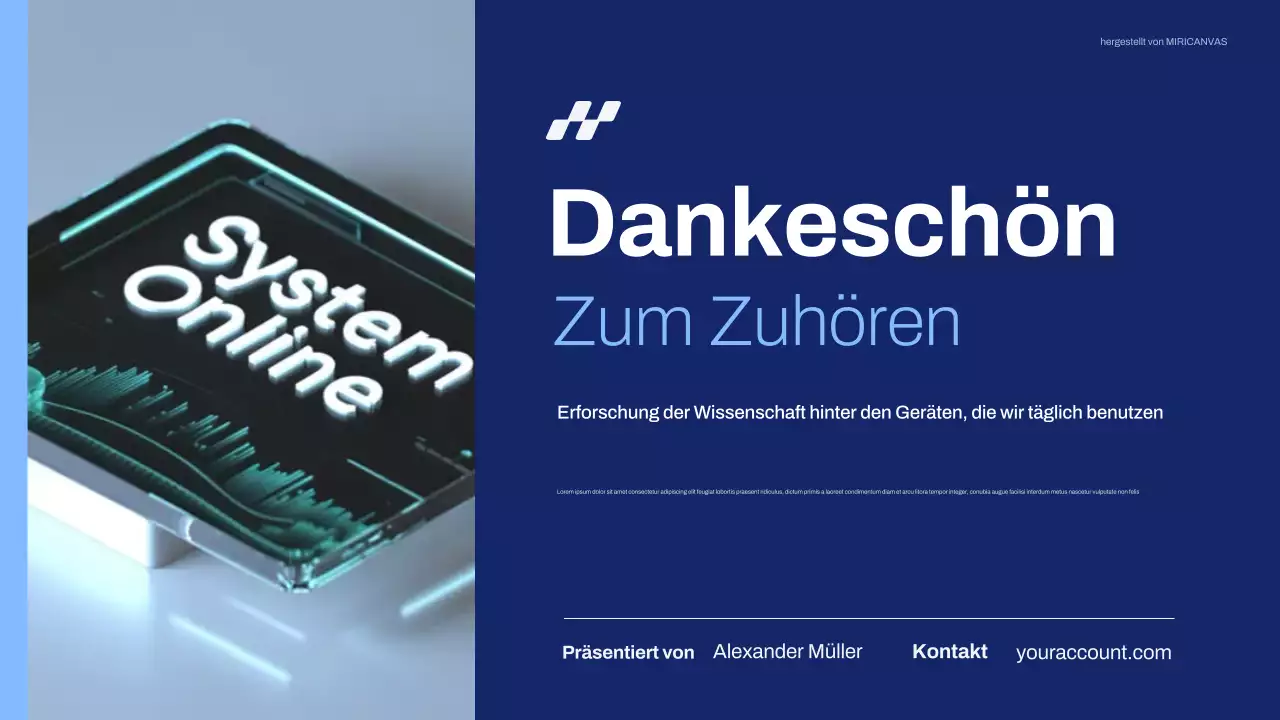 Blaue moderne Technologie Pitch Präsentation