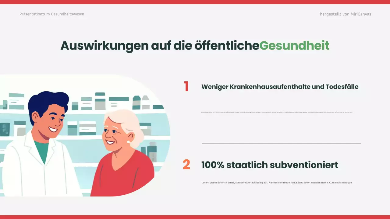 Rote moderne Gesundheitspräsentation