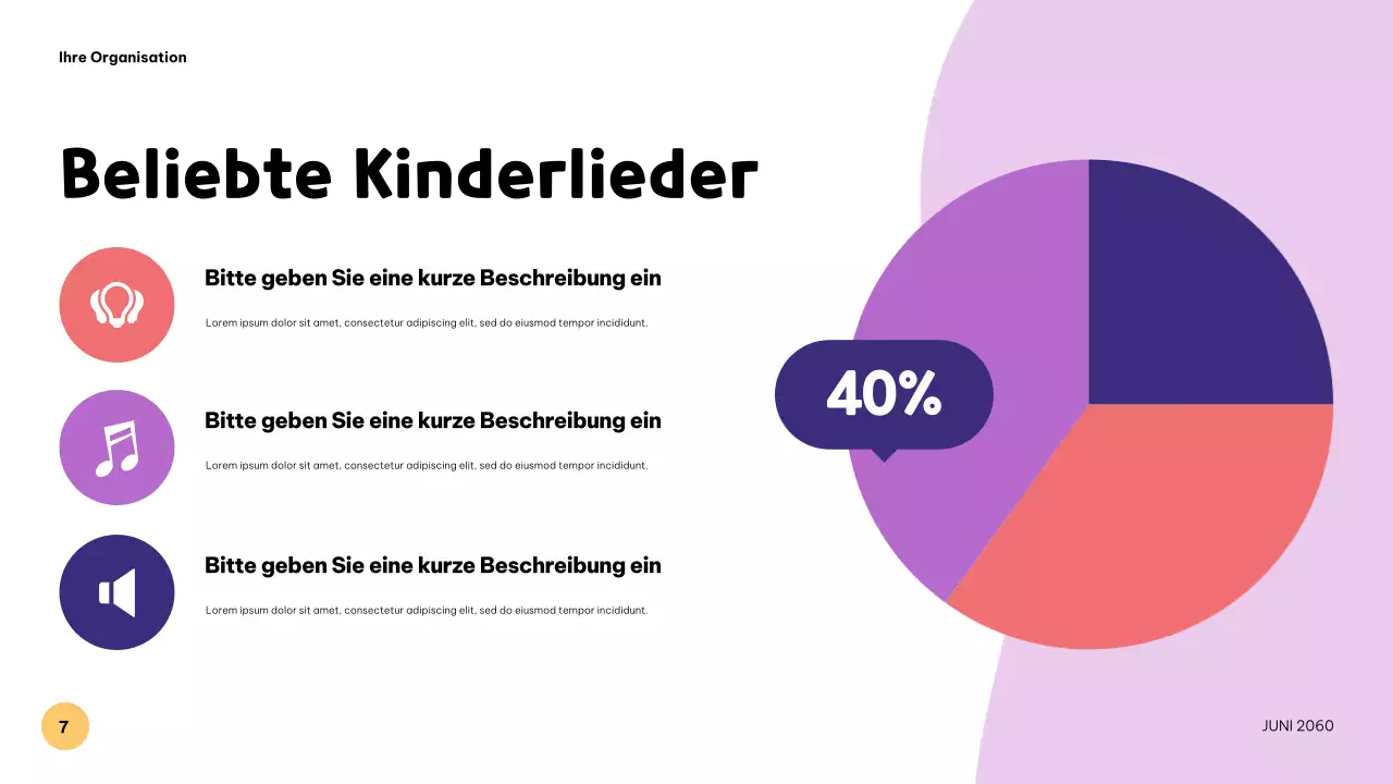 Farbenfrohe, verspielte Musikpräsentation