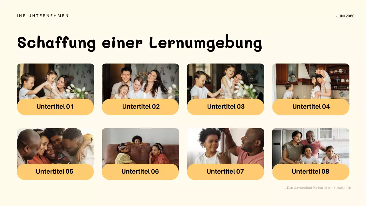 Orangefarbene, verspielte Kindergarteneinladung Präsentation