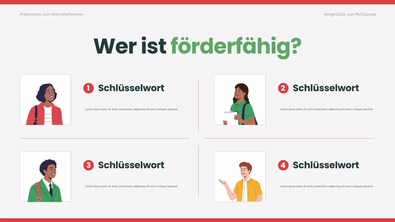 Rote moderne Gesundheitspräsentation