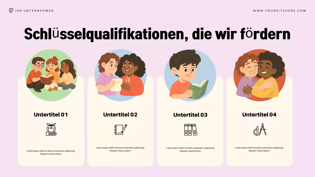 Rosa Moderne Bildungsankündigung Präsentation