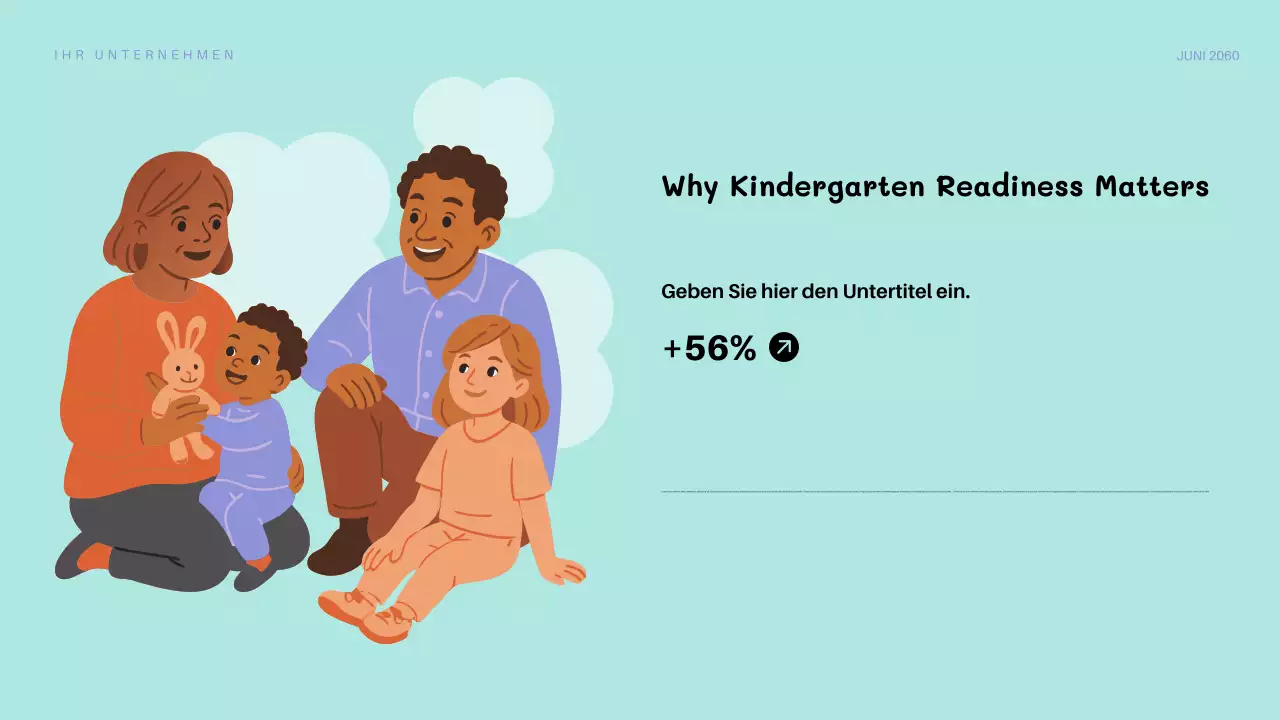 Orangefarbene, verspielte Kindergarteneinladung Präsentation