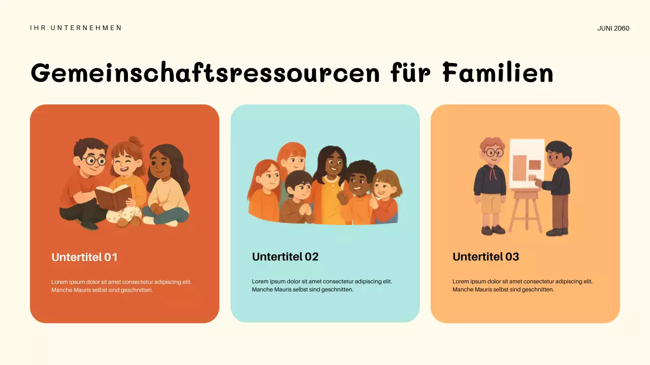 Orangefarbene, verspielte Kindergarteneinladung Präsentation