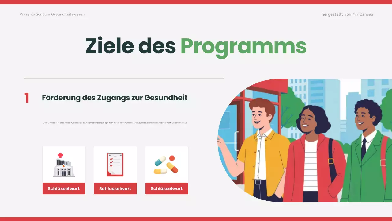 Rote moderne Gesundheitspräsentation