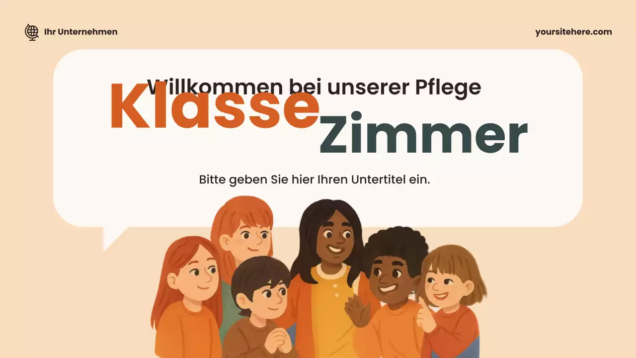 Beige freundliche Klassenzimmer-Ankündigung Präsentation