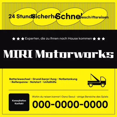 Gelbe Anzeige für den Basis-Autoservice