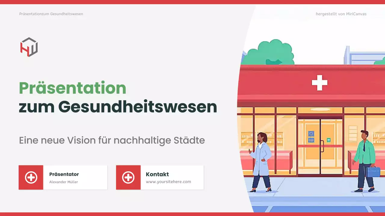 Rote moderne Gesundheitspräsentation