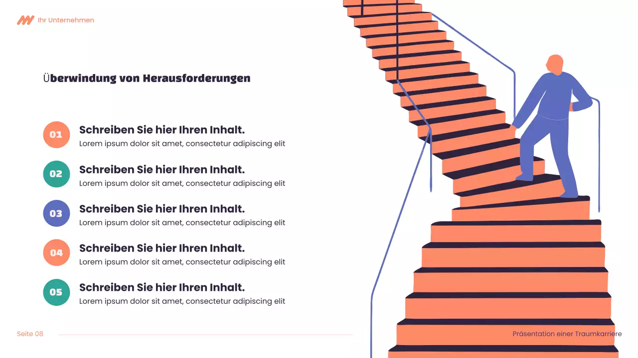 Lila und orangefarbene Karrierepräsentation von Modern Dream