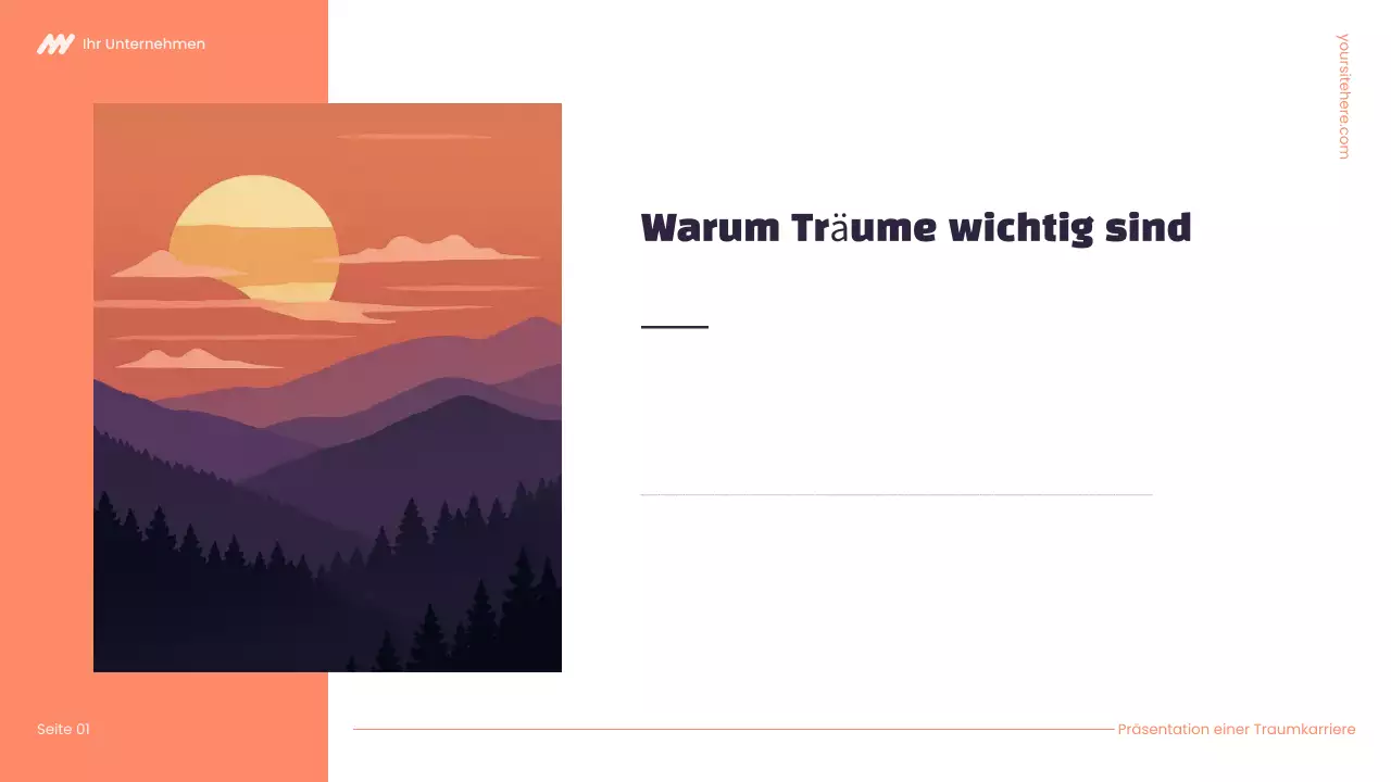 Lila und orangefarbene Karrierepräsentation von Modern Dream