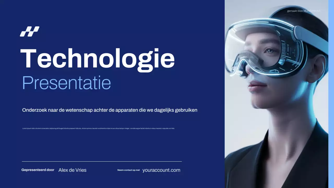 Blauwe moderne technologie pitchpresentatie