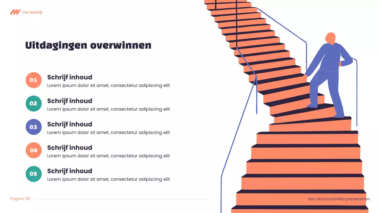 Paars en oranje Modern Dream carrièrepresentatie