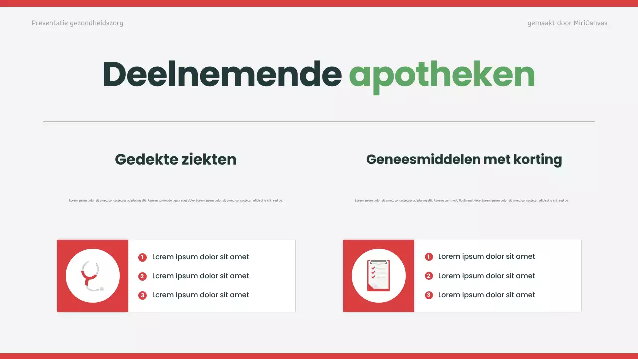 Rode moderne gezondheidszorgpresentatie