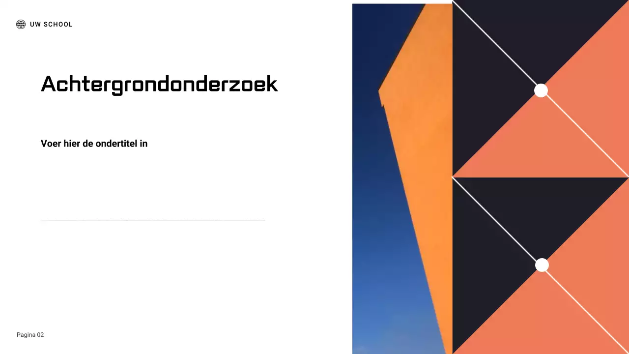 Presentatie van een rapport over een zwart-oranje geometrisch wetenschappelijk experiment