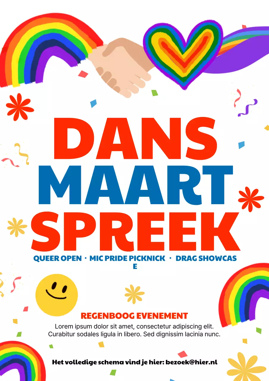Webposter voor het Rainbow Bold Pride-evenement