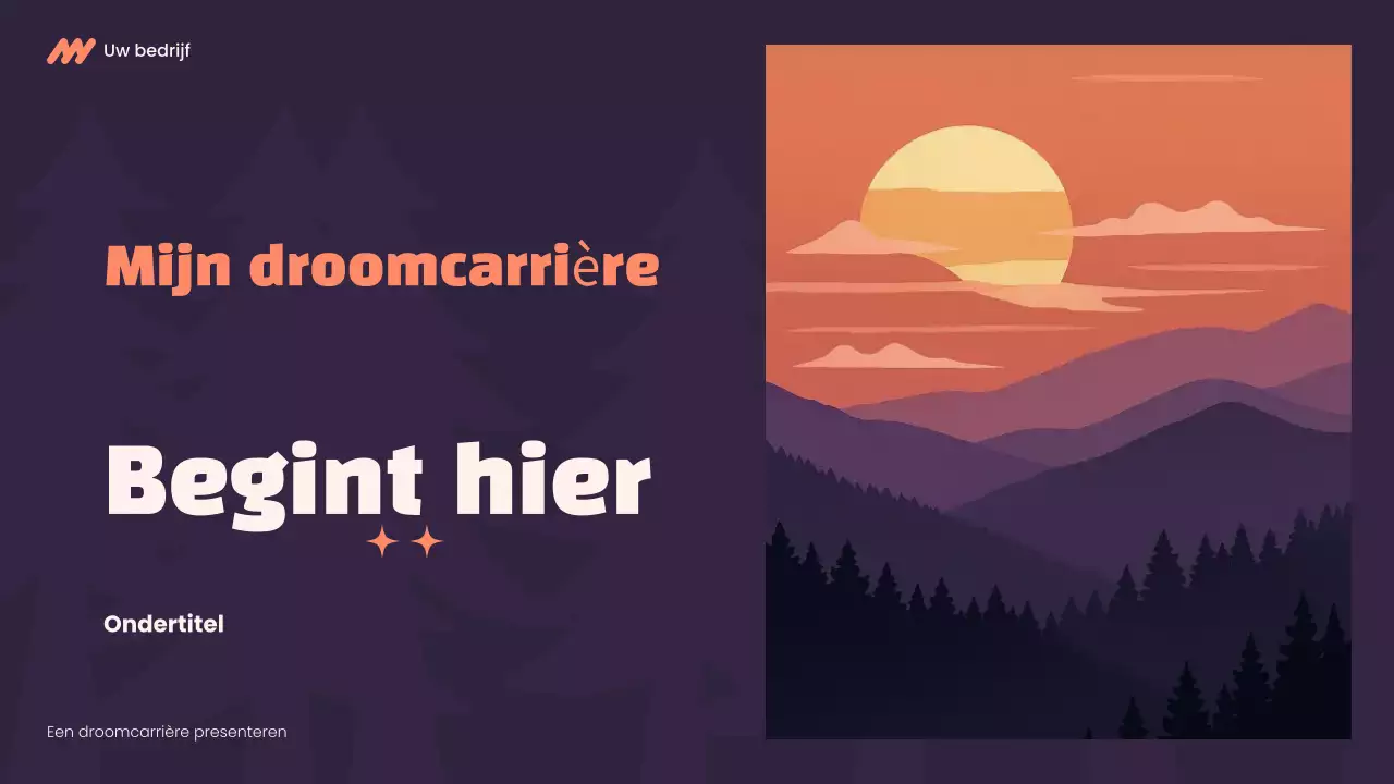 Paars en oranje Modern Dream carrièrepresentatie