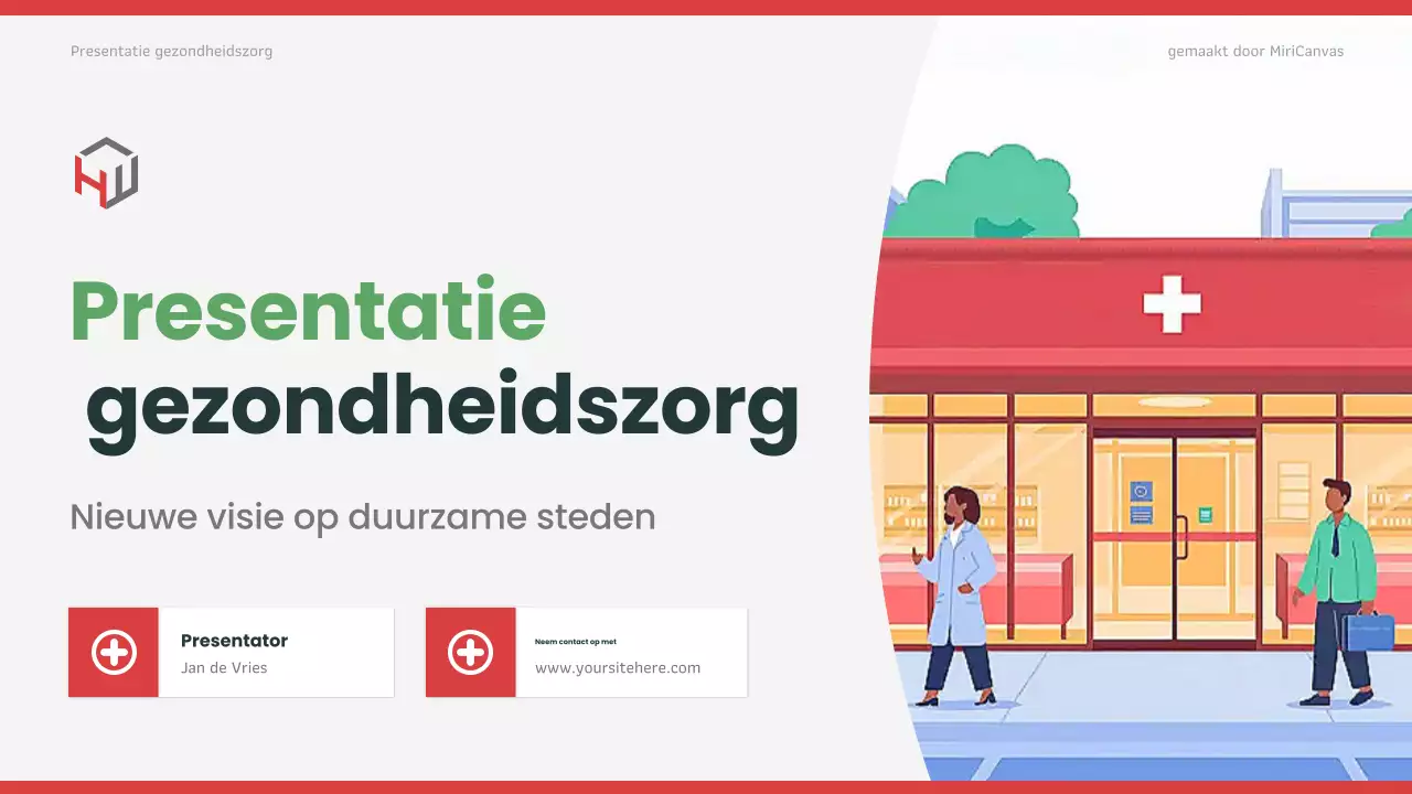 Rode moderne gezondheidszorgpresentatie