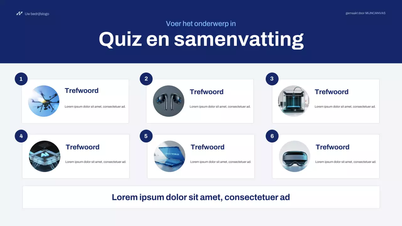 Blauwe moderne technologie pitchpresentatie