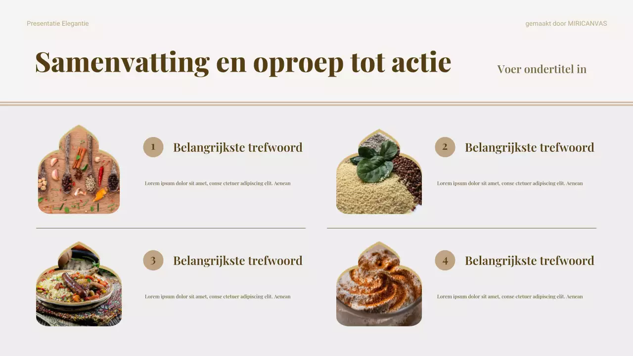 Beige Traditionele Voedselmarketing Pitch Presentatie