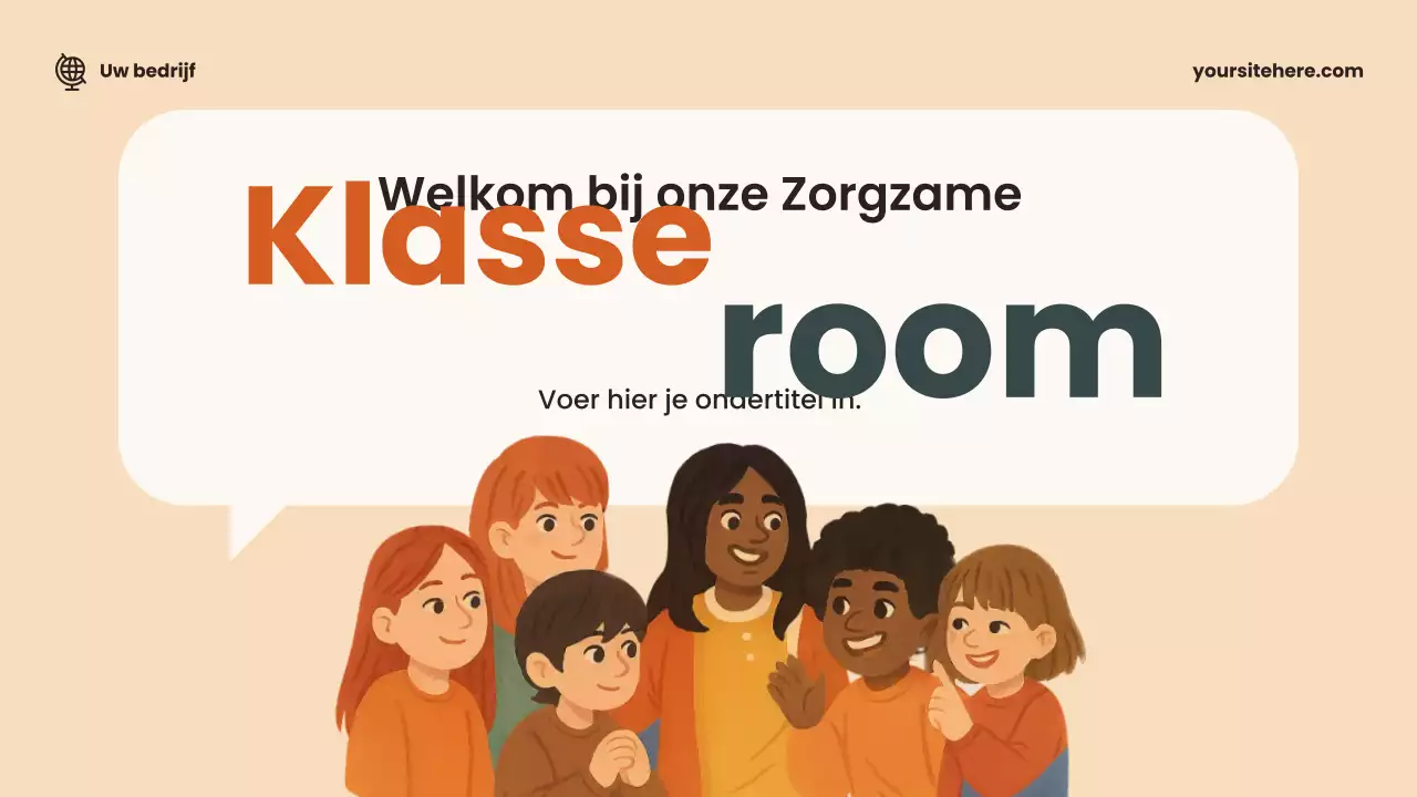 Beige Friendly Classroom Aankondiging Presentatie