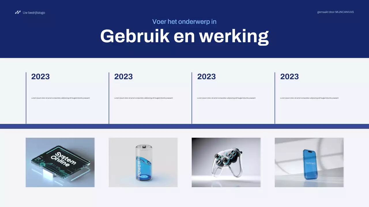 Blauwe moderne technologie pitchpresentatie