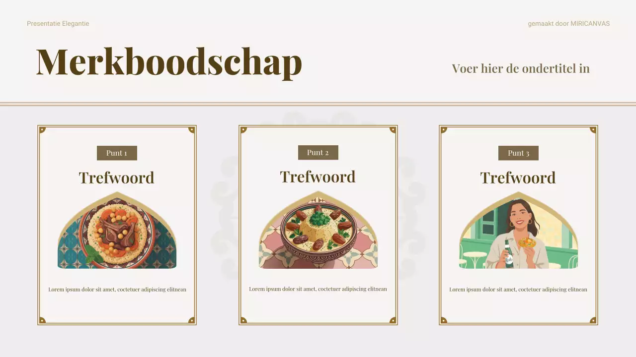 Beige Traditionele Voedselmarketing Pitch Presentatie