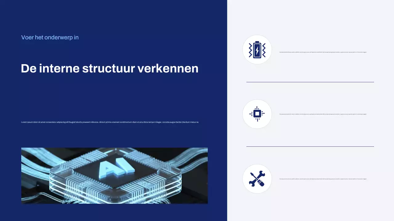 Blauwe moderne technologie pitchpresentatie