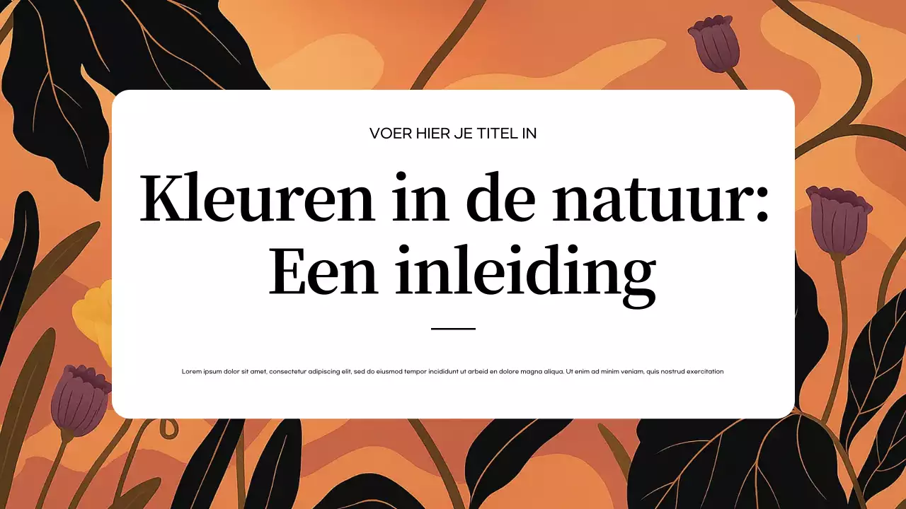 Oranje Abstracte Natuur Introductie Presentatie