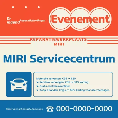 Korting op onderhoud van Orange Retro-auto's