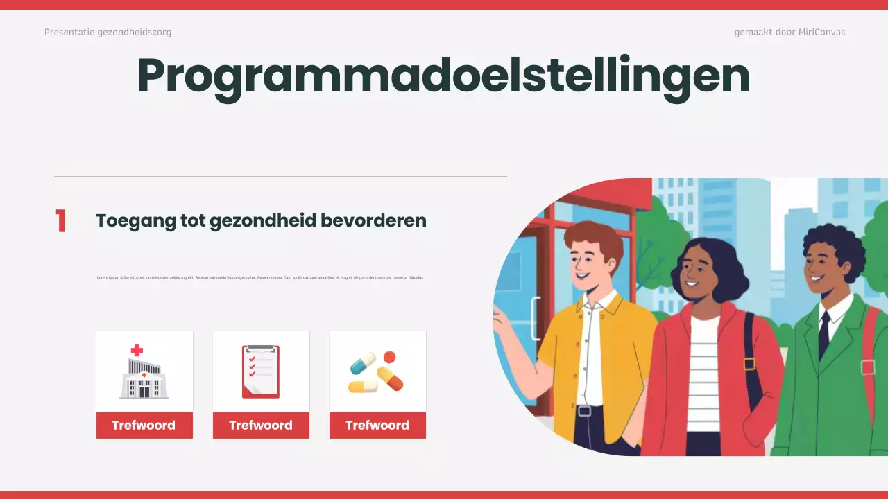 Rode moderne gezondheidszorgpresentatie