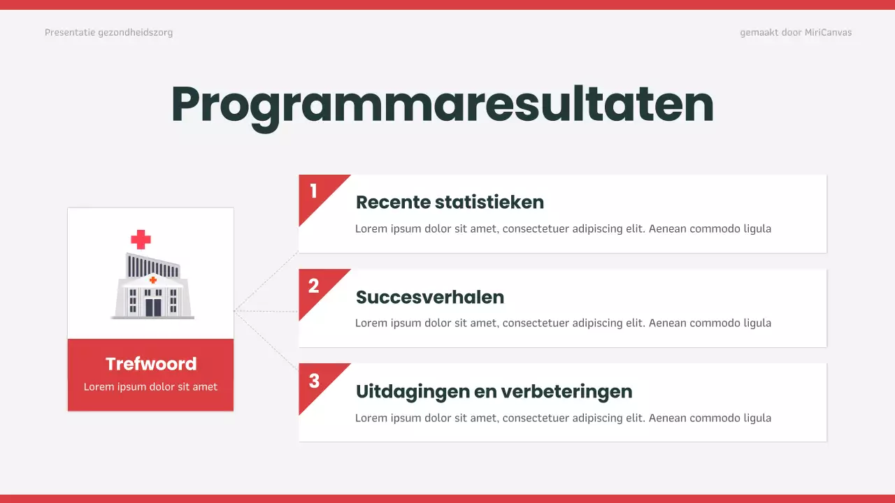 Rode moderne gezondheidszorgpresentatie