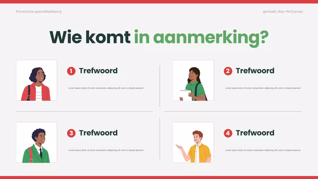 Rode moderne gezondheidszorgpresentatie