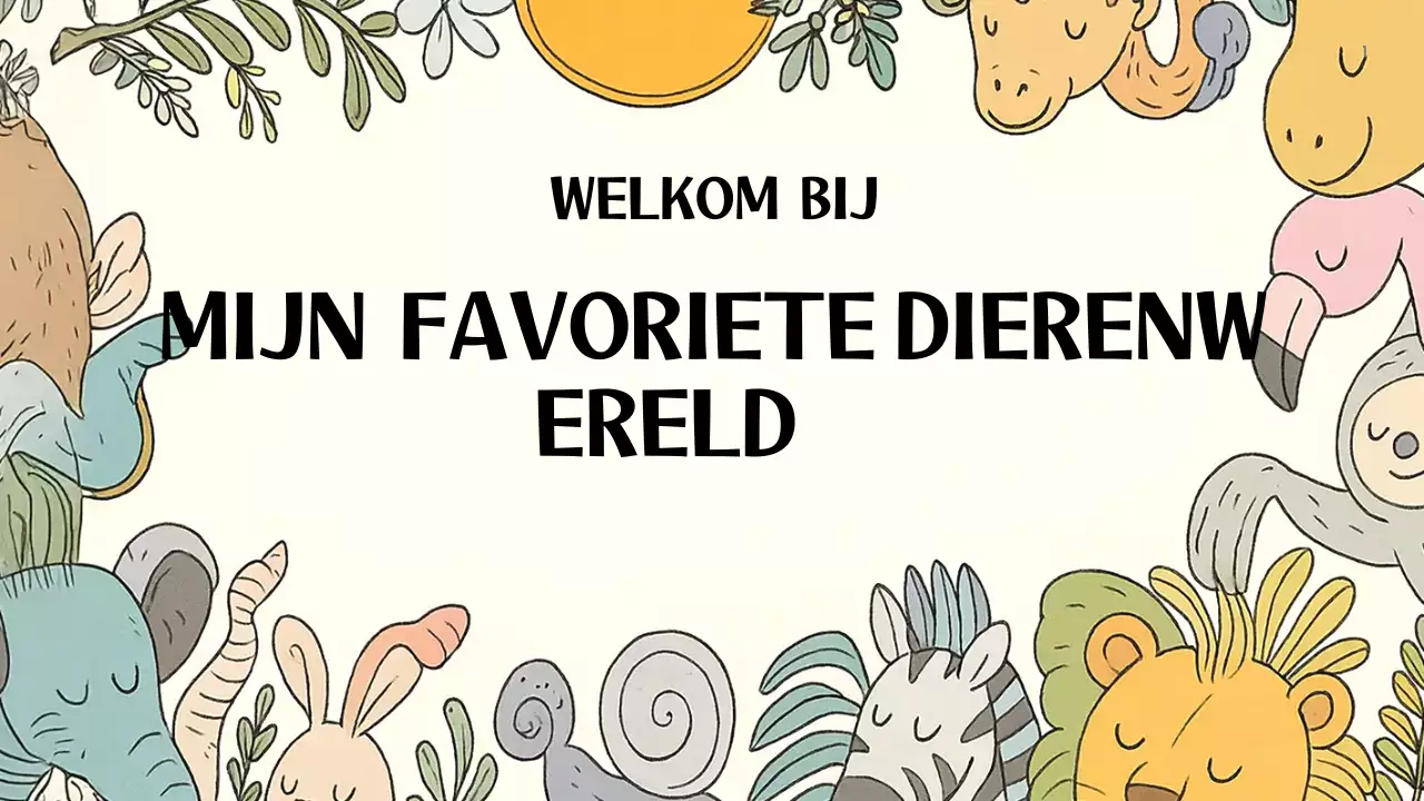 Beige speelse dierenuitnodigingspresentatie