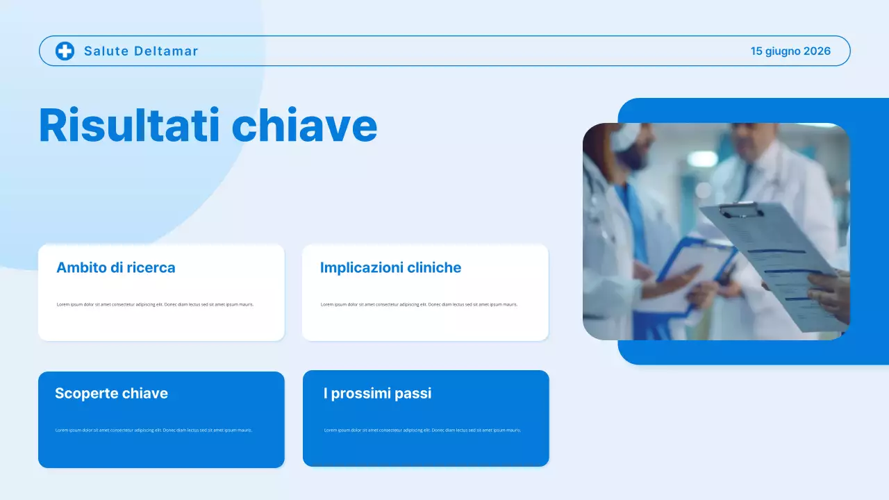 Presentazione delle tendenze sanitarie moderne blu