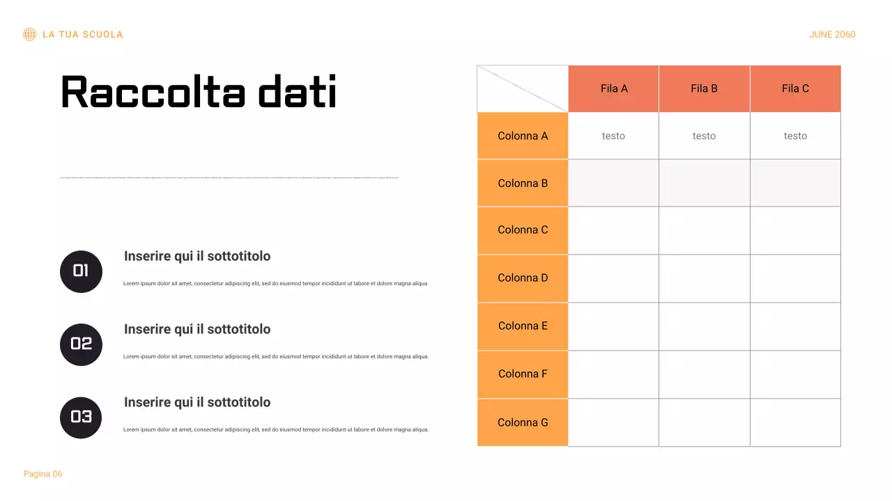 Presentazione del rapporto sull'esperimento scientifico geometrico nero e arancione