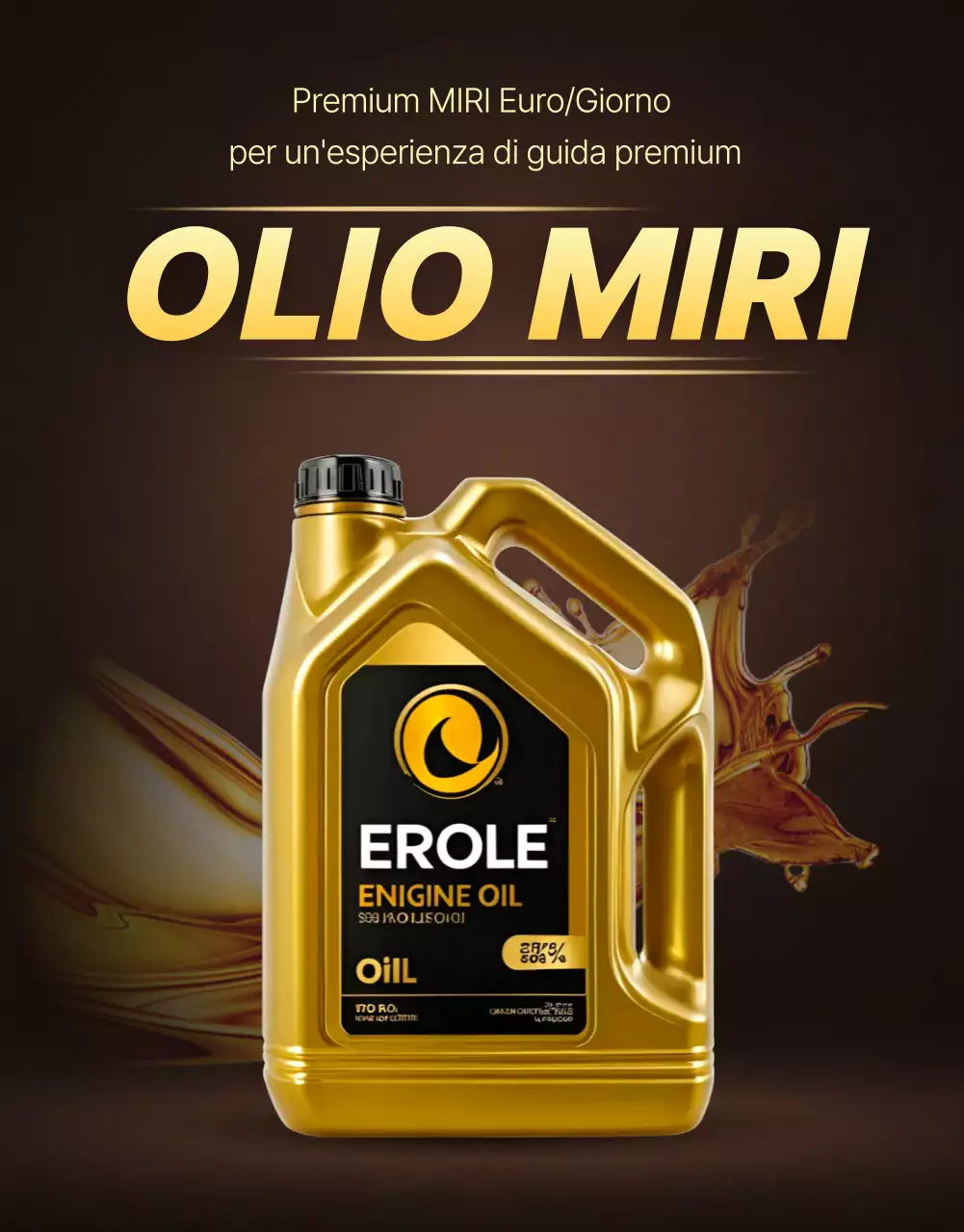 Pubblicità di un'auto moderna color oro
