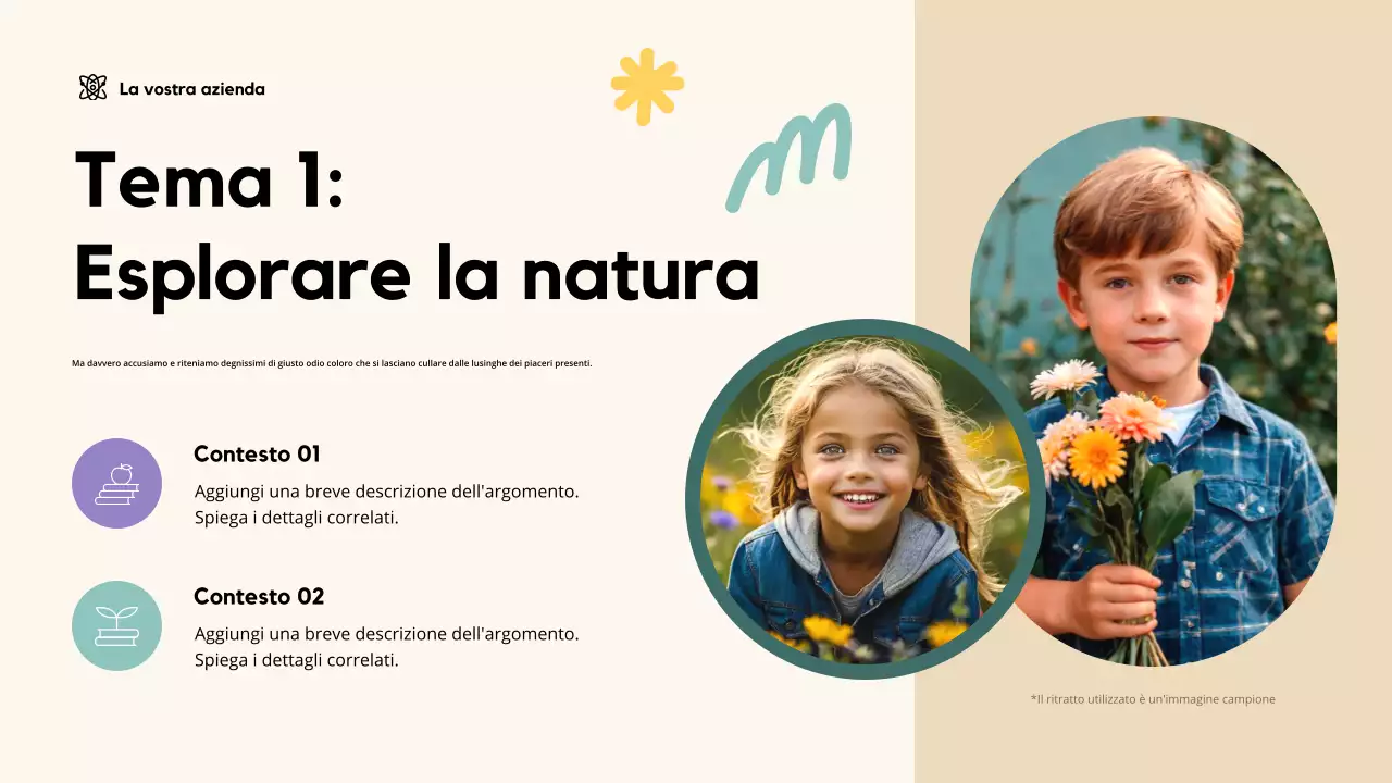 Presentazione didattica giocosa beige