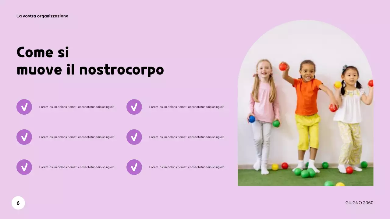 Presentazione musicale colorata e giocosa