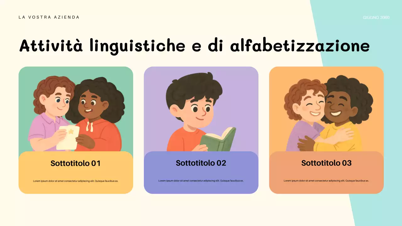 Presentazione dell'invito arancione per l'asilo nido