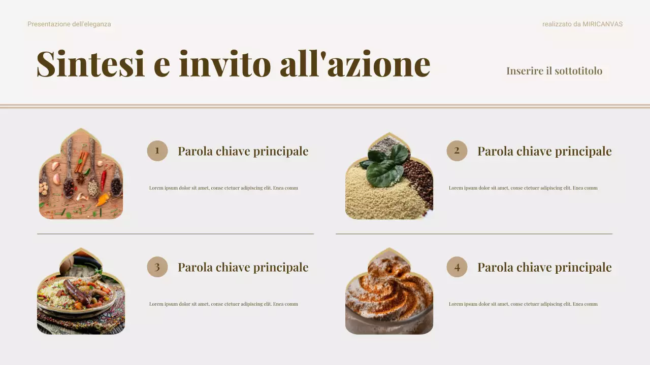 Presentazione di marketing per il cibo tradizionale Beige