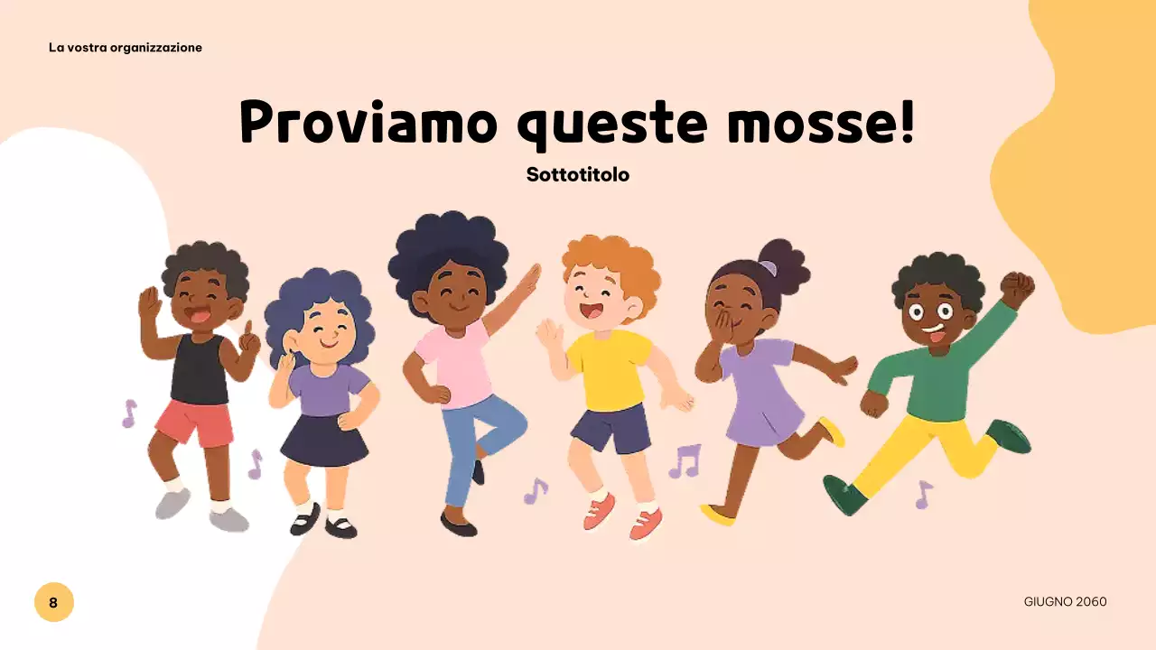 Presentazione musicale colorata e giocosa