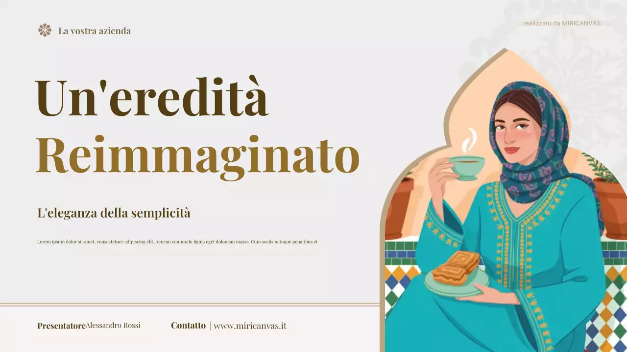 Presentazione di marketing per il cibo tradizionale Beige