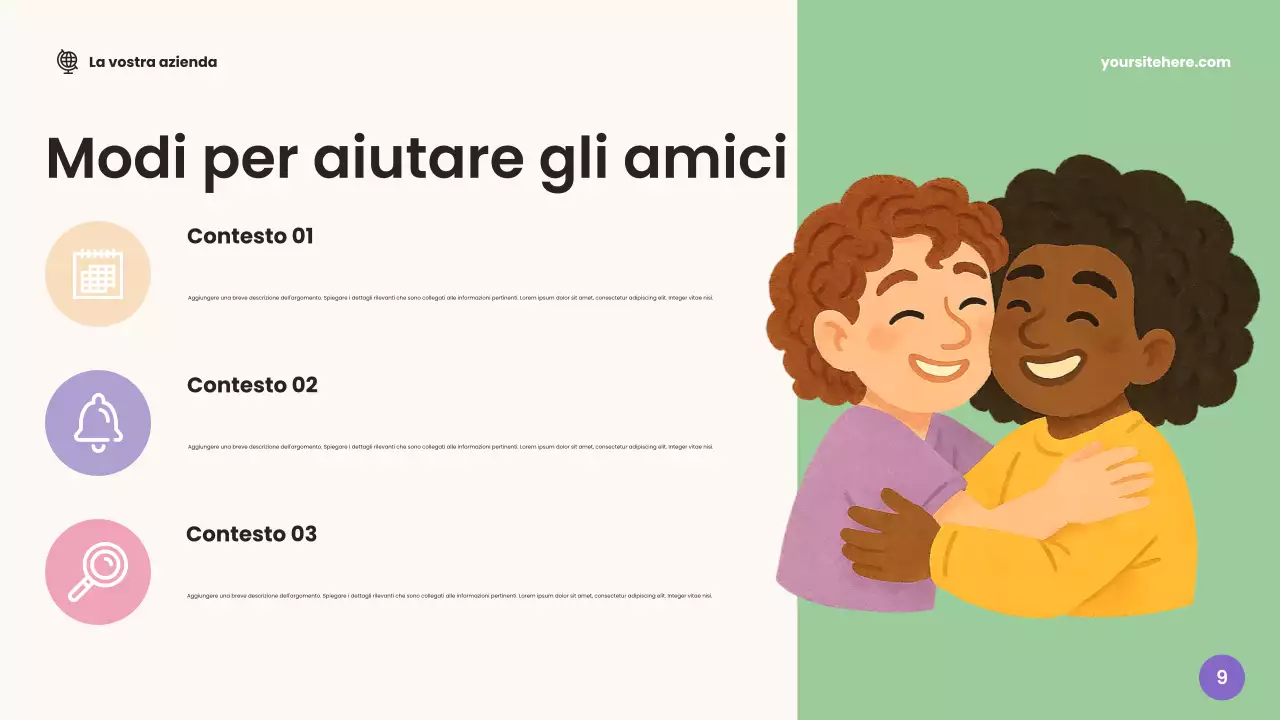 Presentazione dell'annuncio per l'aula Beige Friendly